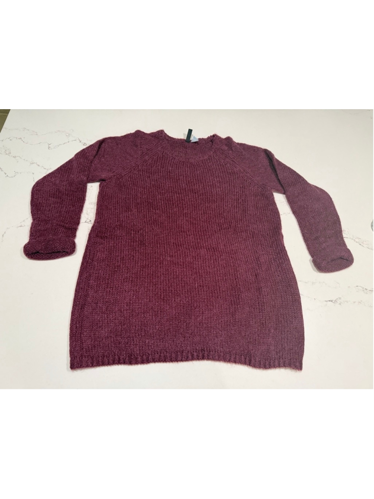 New H&M Burgundy Wool Mohair Blend Crew Neck Sweater Xs